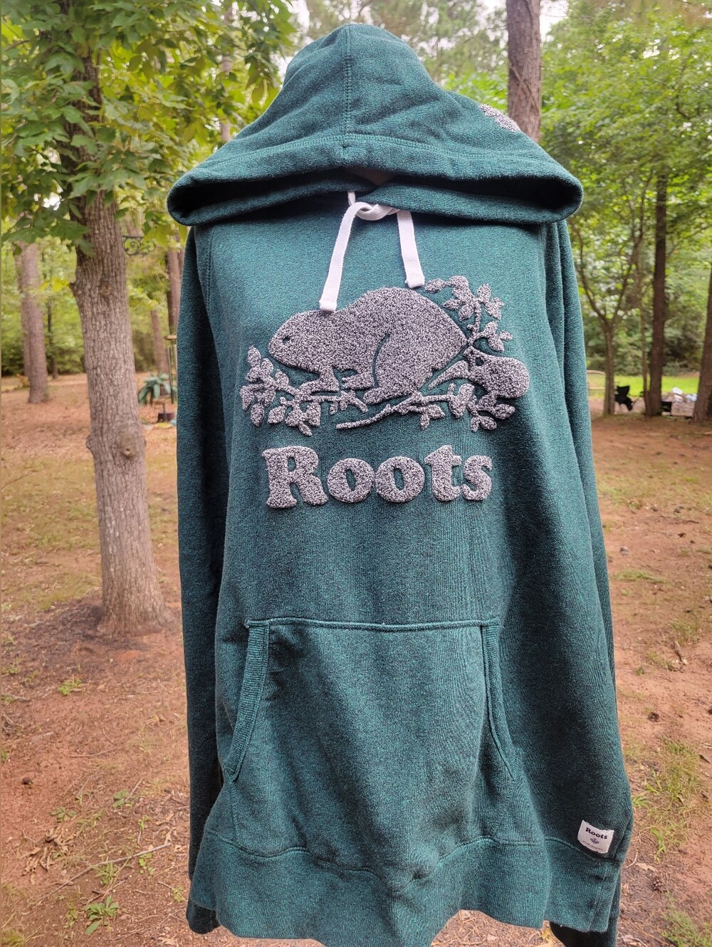 Roots Dark Green Logo Patch Sweatshirt
